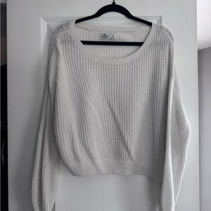 Hollister Cream Scoop Neck Knit Sweater